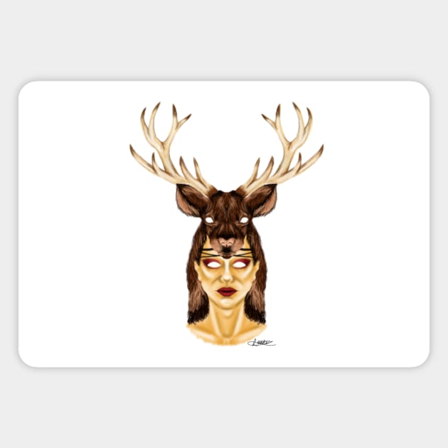STAG HEADDRESS Magnet by Maker Art Creations